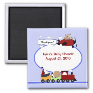 AIRPLANE and TRAIN Baby Shower Favor Magnet