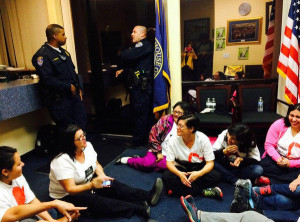 activists stage a sit-in in the office of U.S. Rep. Kevin McCarthy ...