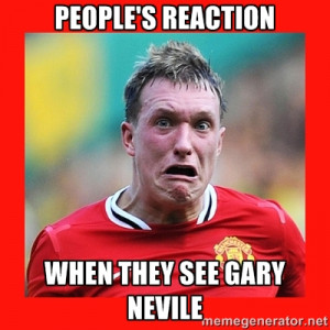 Phil Jones Scared Face - people's reaction when they see gary nevile