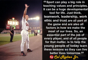 Sport can play a big role in teaching values and principles. It can ...