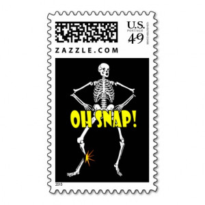 Oh Snap, Funny Skeleton Halloween Postage Stamps