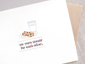 Valentine Card - Milk and Cookies - I Love You Card, Eco-friendly Card ...
