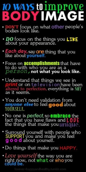 10 ways to improve body image
