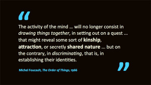 ... order of knowledge was resemblance – quotation of Michel Foucault