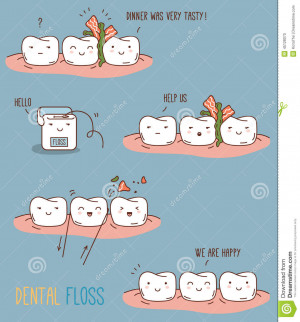 comics-dental-floss-vector-illustration-children-dentistry ...