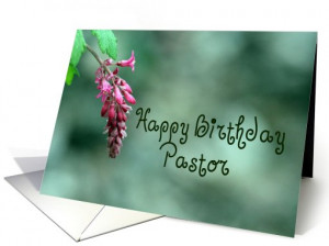 Happy Birthday Pastor, Pink and Green, Flower card (786871)