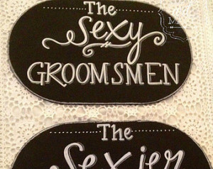 Chalkboard bridesmaid and groomsmen photo prop signs.