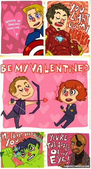Funny Avengers Valentines day card
