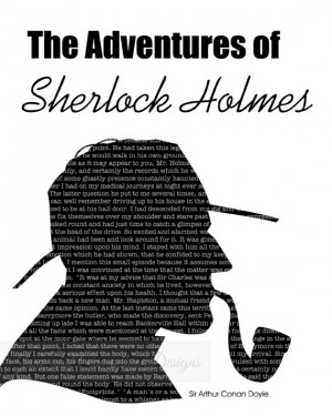 Sherlock Holmes Silhouette Art, Arthur Conan Doyle, Wall Art ...
