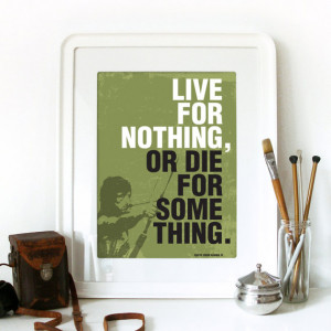 Movie RAMBO Quote Print Typography Art Poster in Army green - Live for ...