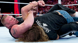 Brock Lesnar attacks Shawn Michaels