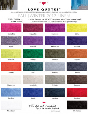 Love Quotes scarf colors for Fall 2012