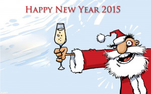 happy new year 2015 funny greetings with santa claus