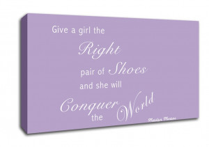 TEXT QUOTES SQUARE PANEL THE RIGHT PAIR OF SHOES MARILYN MONROE LILAC ...