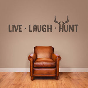 LIVE-LAUGH-HUNT-Wall-Decals-Hunting-Decor-Stickers-Quotes-Graphics