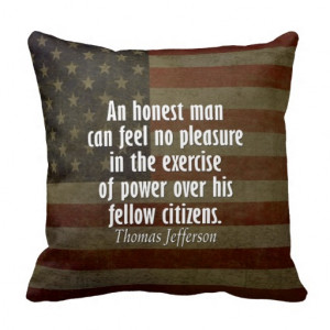 Thomas Jefferson Quote on Slavery and Power Throw Pillows