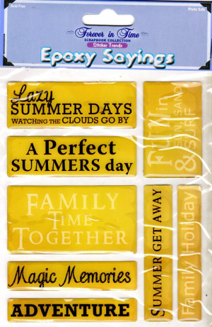 Summer Beach Lake Quotes Epoxy Stickers Forever In Time 6x8 Sheet ...