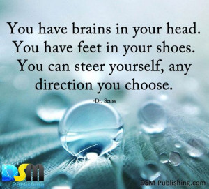 You have brains in your head. You have feet in your shoes. You can ...