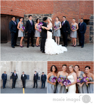 Spokane Wedding Photographer / The Davenport Hotel gray dresses purple ...