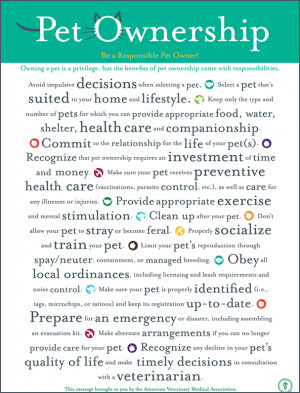 AVMA offers posters on responsible pet ownership