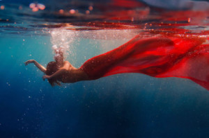 artsy, bubbles, cool, dance, dress, girl, underwater, photography, red ...
