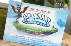 Video Game / Birthday / Invitation: skylanders invitation