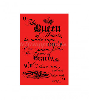 Queen Of Hearts Tarts Quote Alice In Wonderland art digital download ...