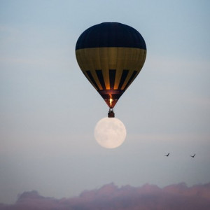 Sarah boarded the hot air balloon for a trip over the scenic Fermanagh ...