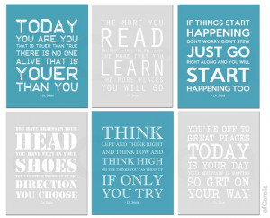 Nursery Dr Seuss Quotes Wall Art PERSONALIZED PRINTS by ofCarola, $43 ...