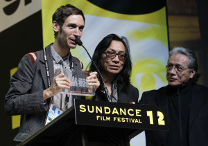 Malik Bendjelloul left and documentary film subject Rodriguez