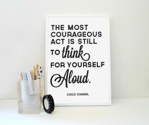 Coco Chanel Quotes In Order To Be Irreplaceable Typography print coco ...