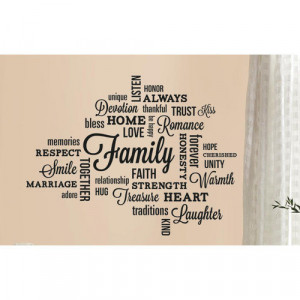 Room Mates Family Quote Peel and Stick Wall Decal