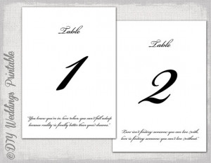 Table number template -DIY 