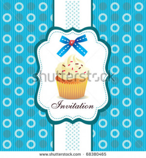 Stock Vector Cupcake Invitation Background