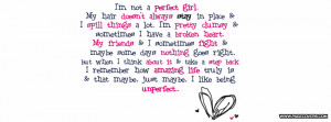 Not Perfect Girl Baby Quote