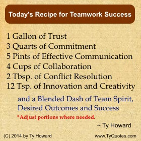 Ty Howard's Teamwork Quotes, Quotes on Team Building