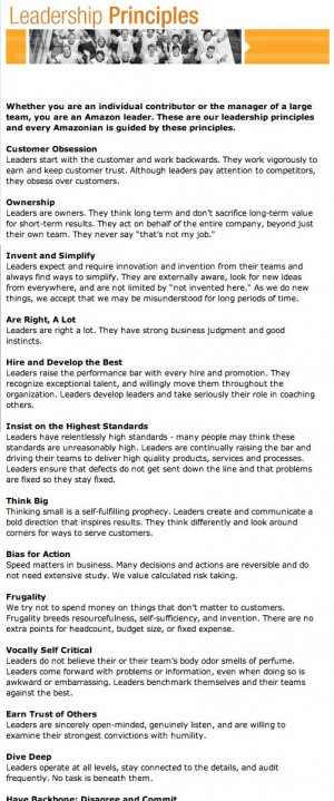 Amazon Leadership Principles