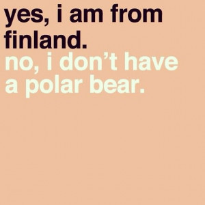 From Finland without polar bear