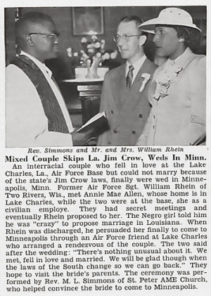 Interracial Couple Sgt. William Rhein and Annie Allen Can’t Marry in ...