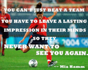 Girls Soccer Poster Mia Hamm Photo Quote Wall Art Print 8x11