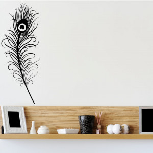 Details about LARGE PEACOCK FEATHER QUOTE WALL ART STICKER, WALL MURAL ...
