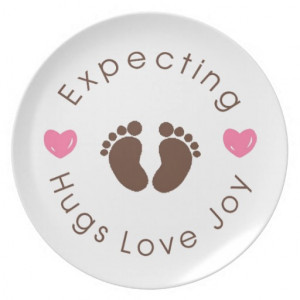 Expecting New Mom Quote Party Plate
