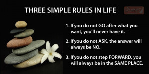 simple rules in life: If you do not GO after what you want, you'll ...