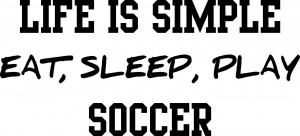 Life is simple Eat, Sleep, Play Soccer ~20” x 9”
