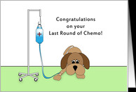 Last Round of Chemo Greeting Card-Sad Dog with IV-Encouragement card ...