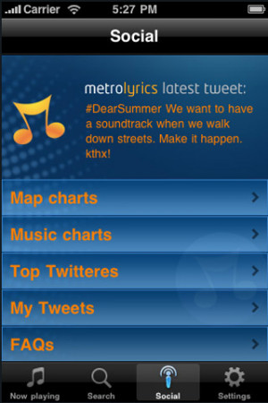 Metrolyrics Has Iphone App
