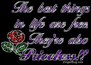 Best Things Are Priceless Quote Glitter Graphic Comment