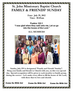 Family and Friends Day at Church