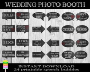 funny wedding photo props 24 pieces photobooth props printable wedding ...