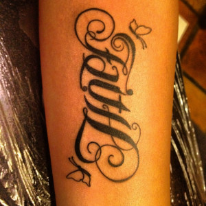 Arabic Faith Quote Tattoo Design